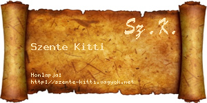 Szente Kitti névjegykártya