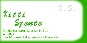 kitti szente business card